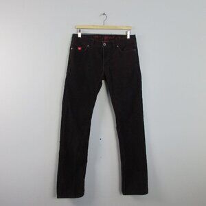 Van's Men's Corduroy Pants 30 Red Cotton Blend Straight Leg Skater Y2K Vtg 474